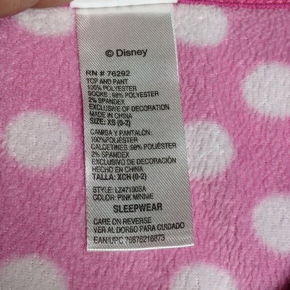Disney Minnie PJ Top Fleece Morning Sleepwear Embroidered Pink XS (0-2) - Picture 10 of 12